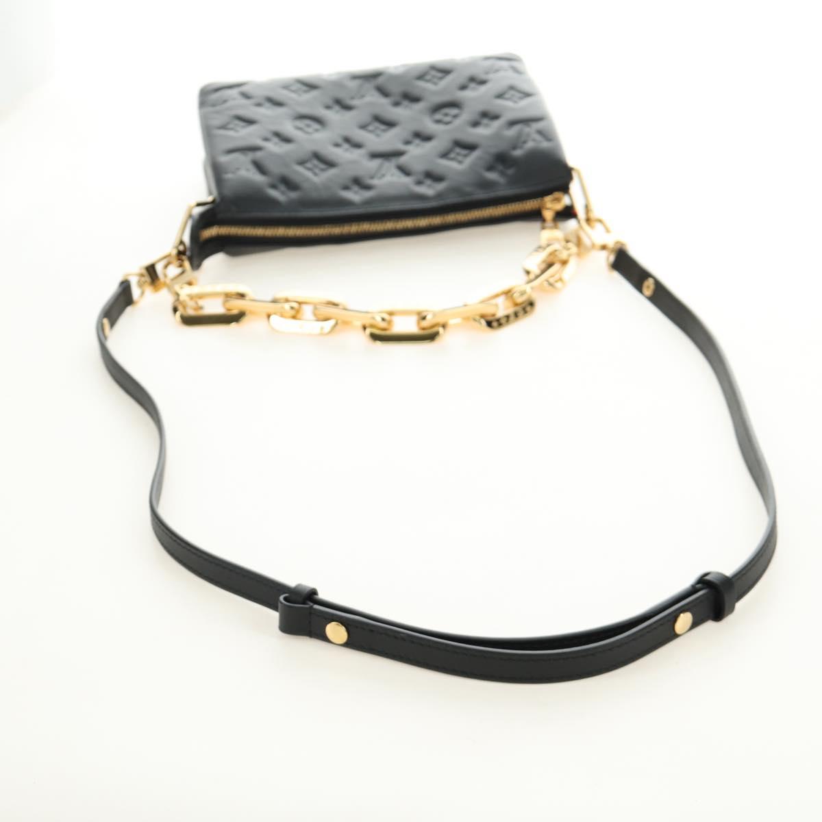 LOUIS VUITTON Monogram Emboss Kussan BB Bag Black M21259 LV Auth 189752SV