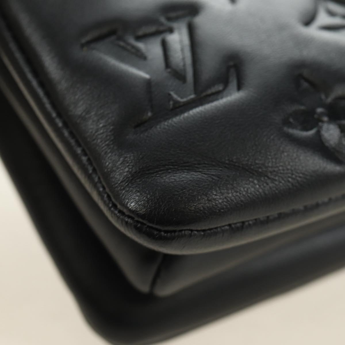 LOUIS VUITTON Monogram Emboss Kussan BB Bag Black M21259 LV Auth 189752SV