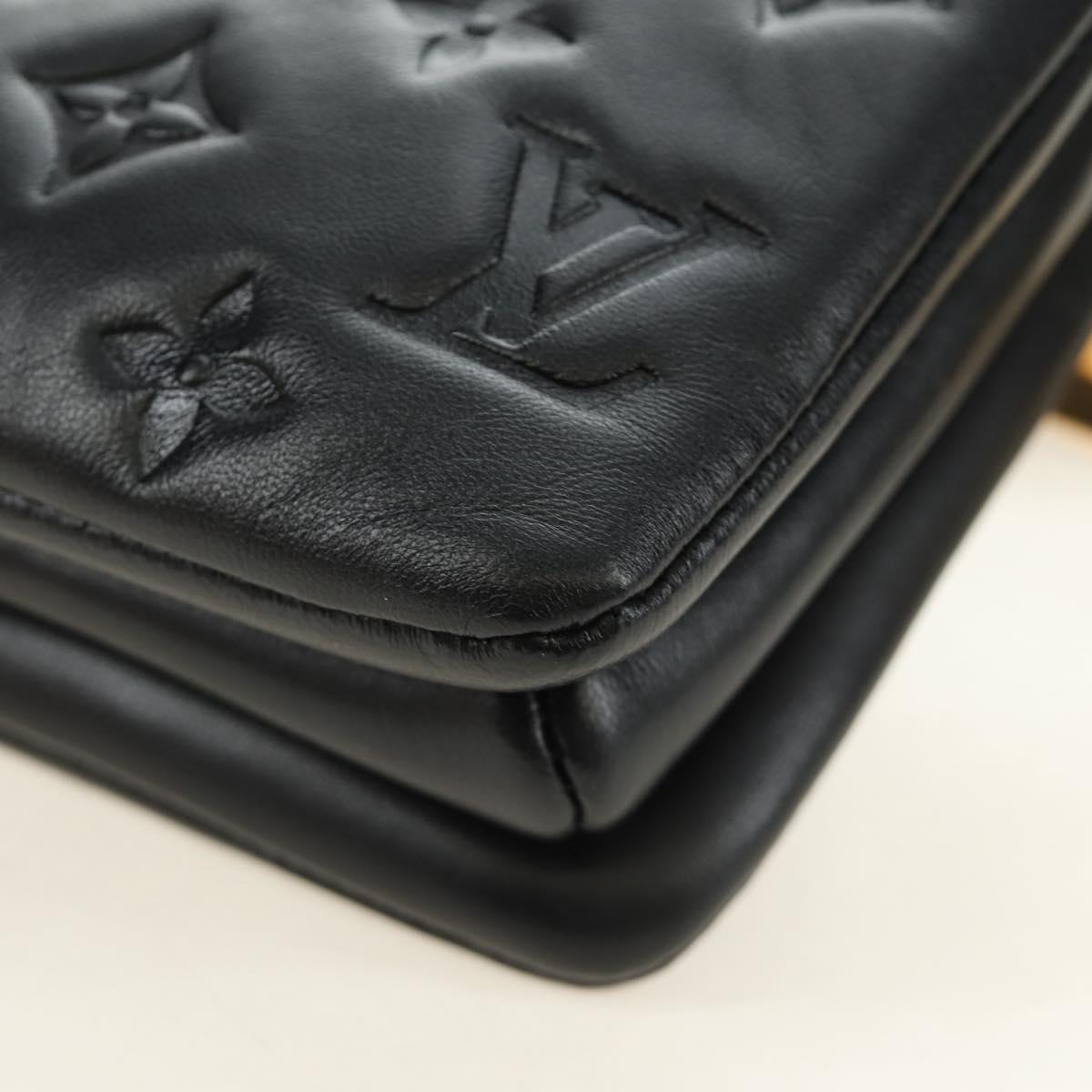 LOUIS VUITTON Monogram Emboss Kussan BB Bag Black M21259 LV Auth 189752SV