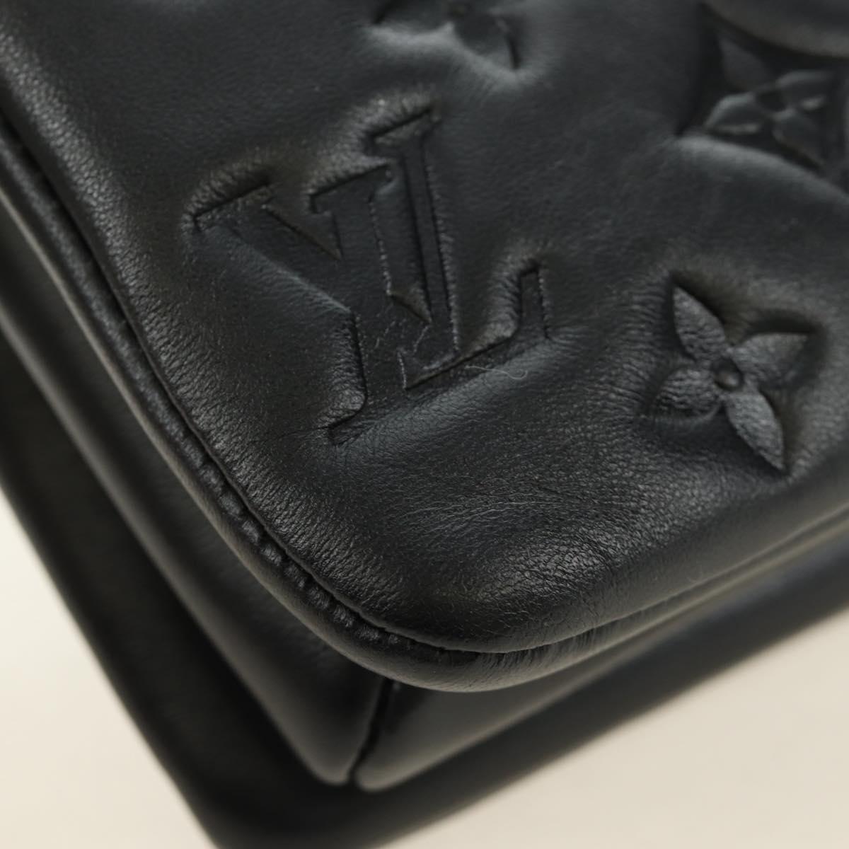 LOUIS VUITTON Monogram Emboss Kussan BB Bag Black M21259 LV Auth 189752SV