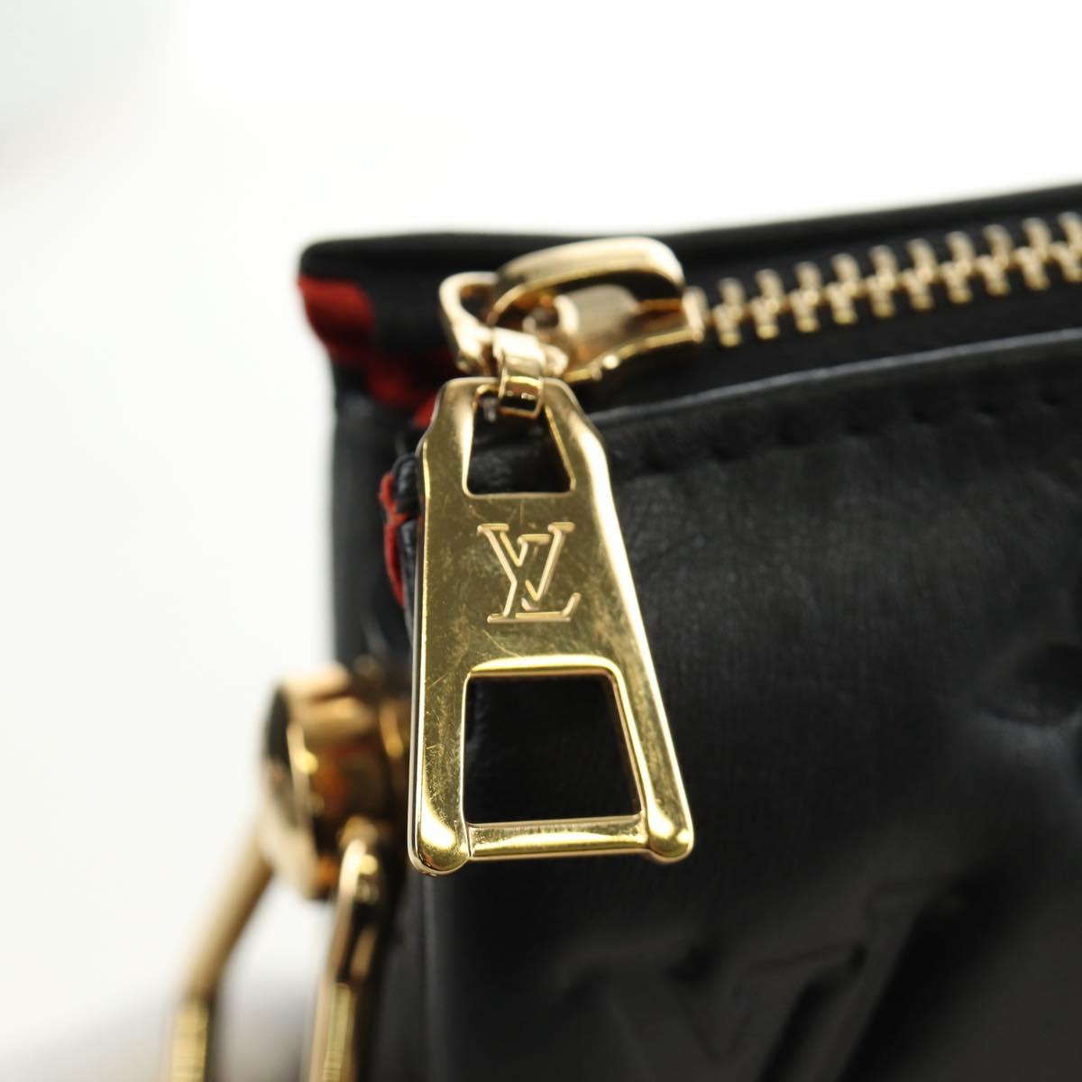 LOUIS VUITTON Monogram Emboss Kussan BB Bag Black M21259 LV Auth 189752SV