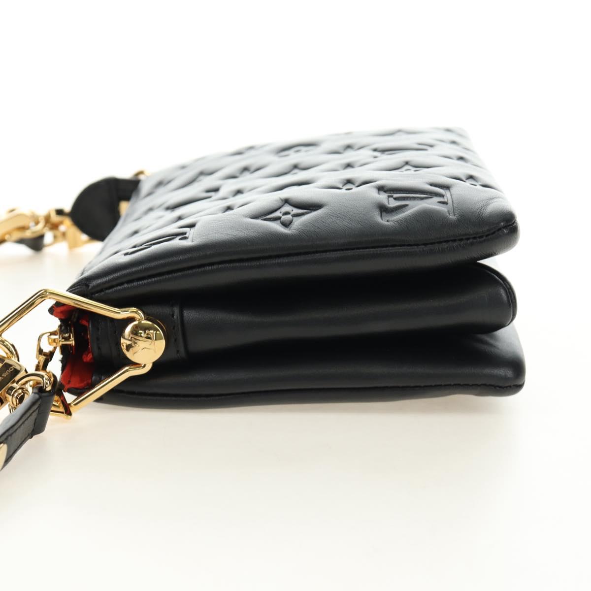 LOUIS VUITTON Monogram Emboss Kussan BB Bag Black M21259 LV Auth 189752SV