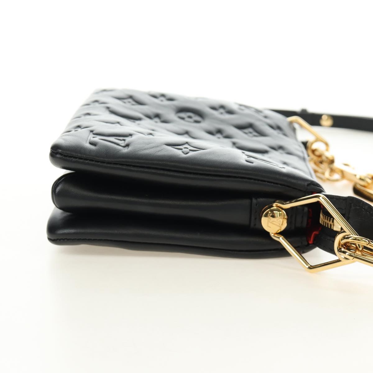 LOUIS VUITTON Monogram Emboss Kussan BB Bag Black M21259 LV Auth 189752SV