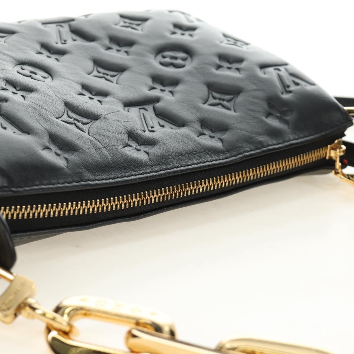 LOUIS VUITTON Monogram Emboss Kussan BB Bag Black M21259 LV Auth 189752SV