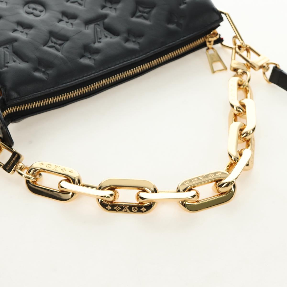 LOUIS VUITTON Monogram Emboss Kussan BB Bag Black M21259 LV Auth 189752SV