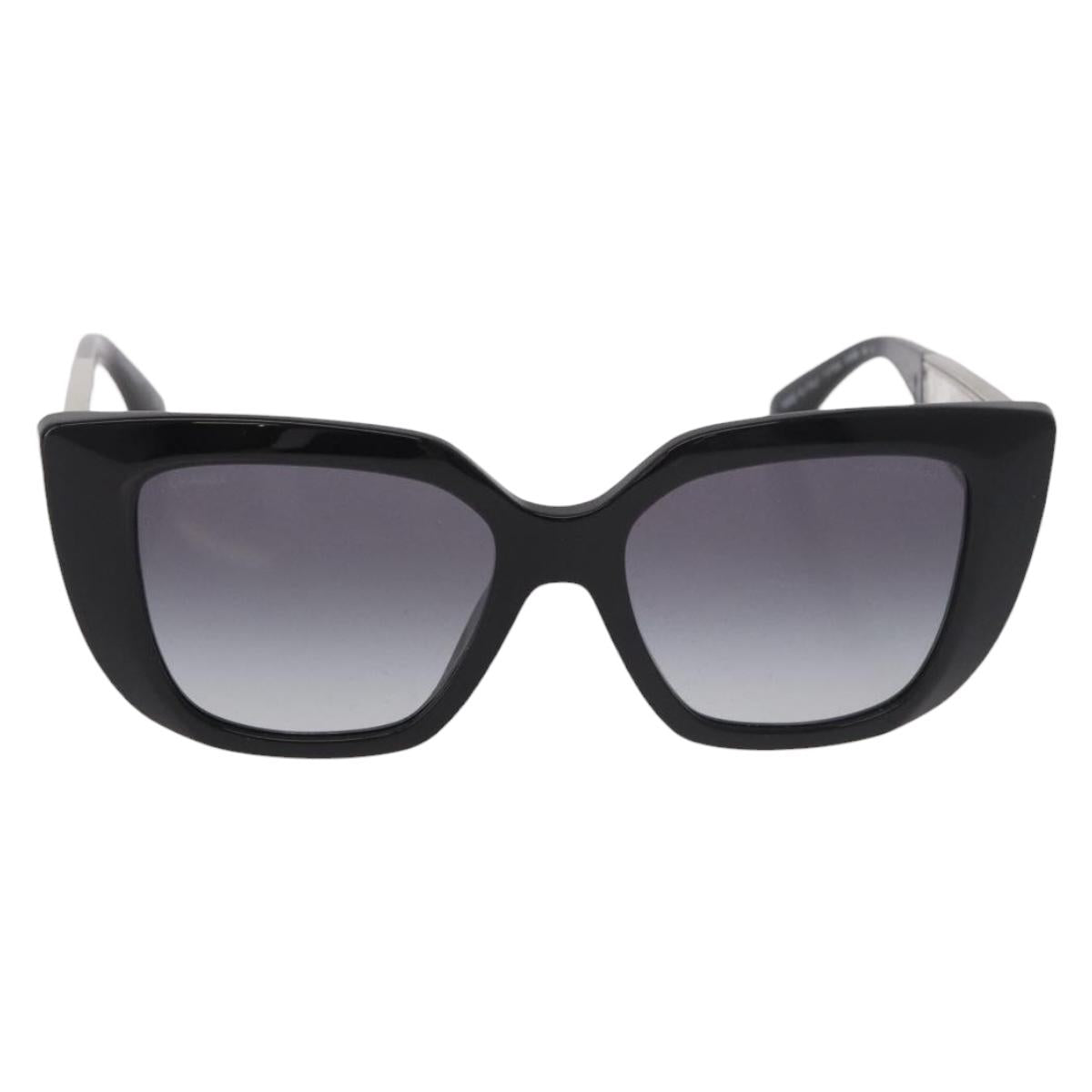 CHANEL Sunglasses metal Black CC Auth 189755M