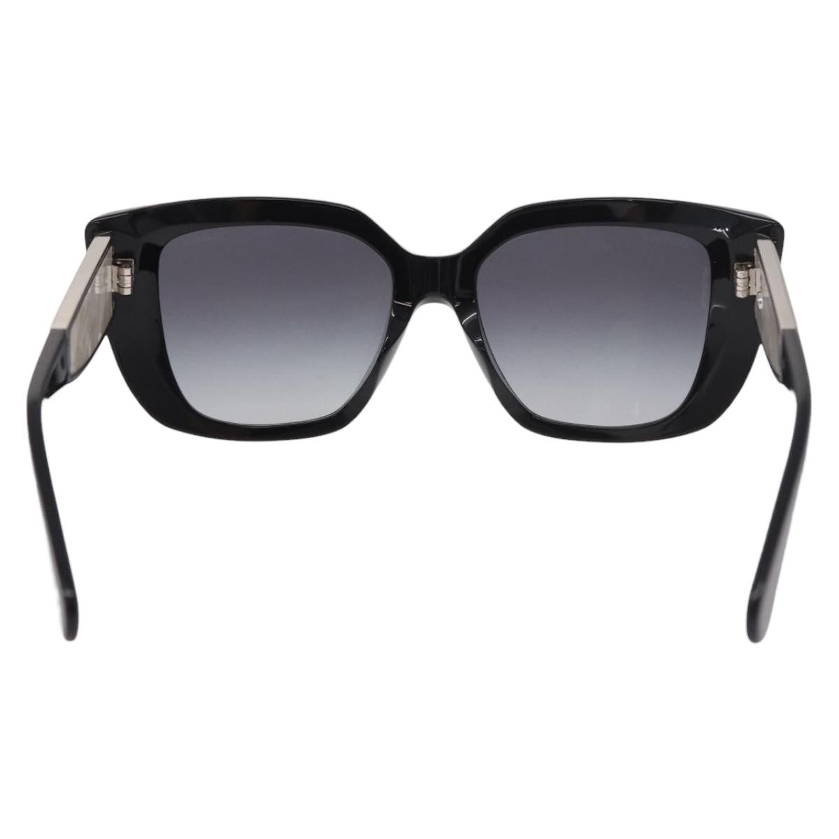 CHANEL Sunglasses metal Black CC Auth 189755M