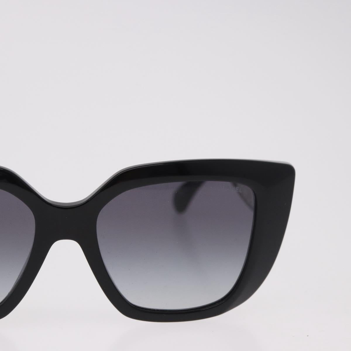 CHANEL Sunglasses metal Black CC Auth 189755M