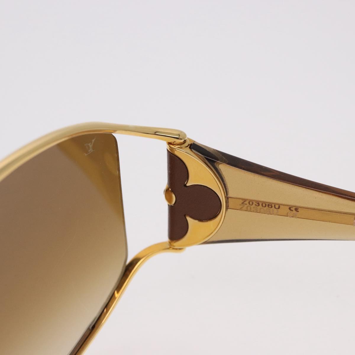 LOUIS VUITTON Jasmine Sunglasses metal Gold Tone Z0306U LV Auth 189759M
