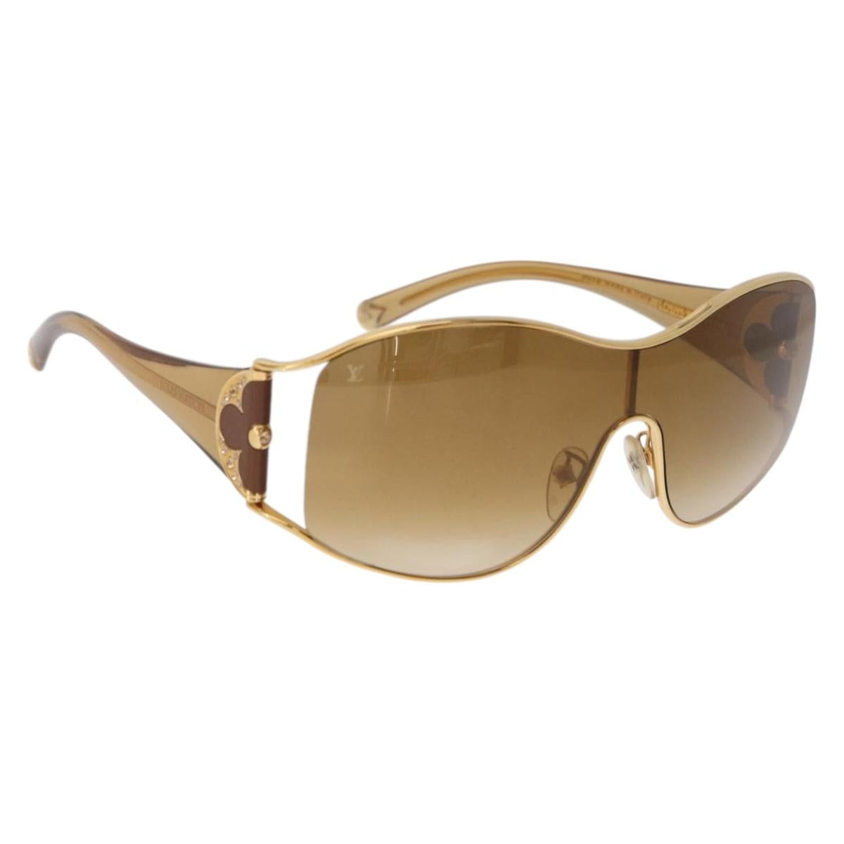 LOUIS VUITTON Jasmine Sunglasses metal Gold Tone Z0306U LV Auth 189759M