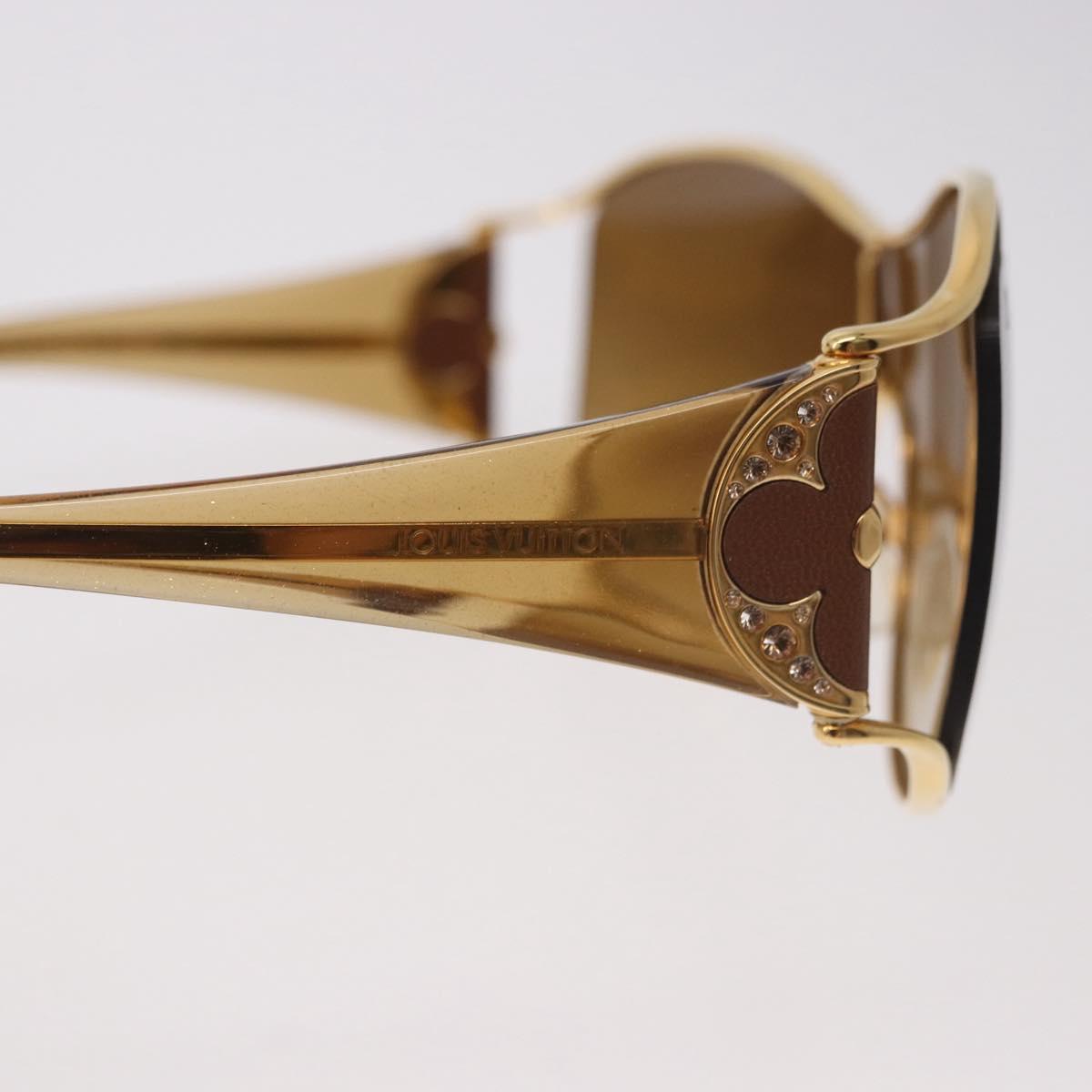LOUIS VUITTON Jasmine Sunglasses metal Gold Tone Z0306U LV Auth 189759M