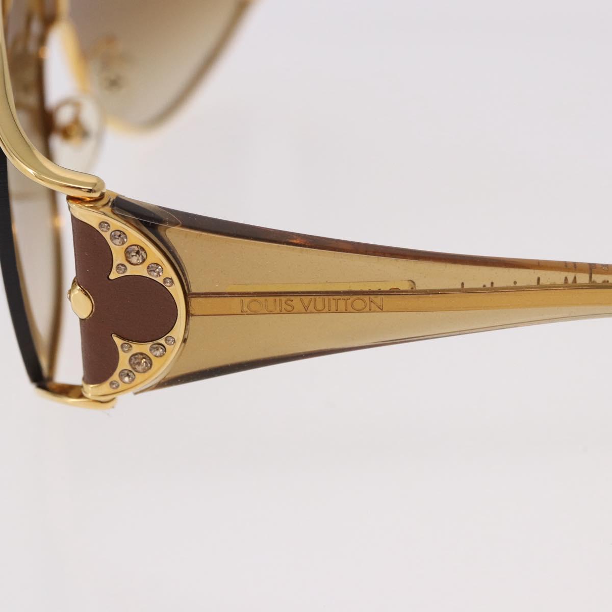 LOUIS VUITTON Jasmine Sunglasses metal Gold Tone Z0306U LV Auth 189759M