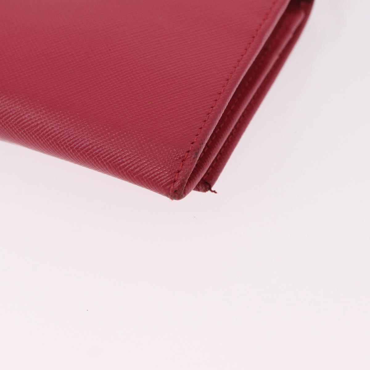 PRADA Chain Shoulder Wallet Safiano leather Pink Gold Auth 189760