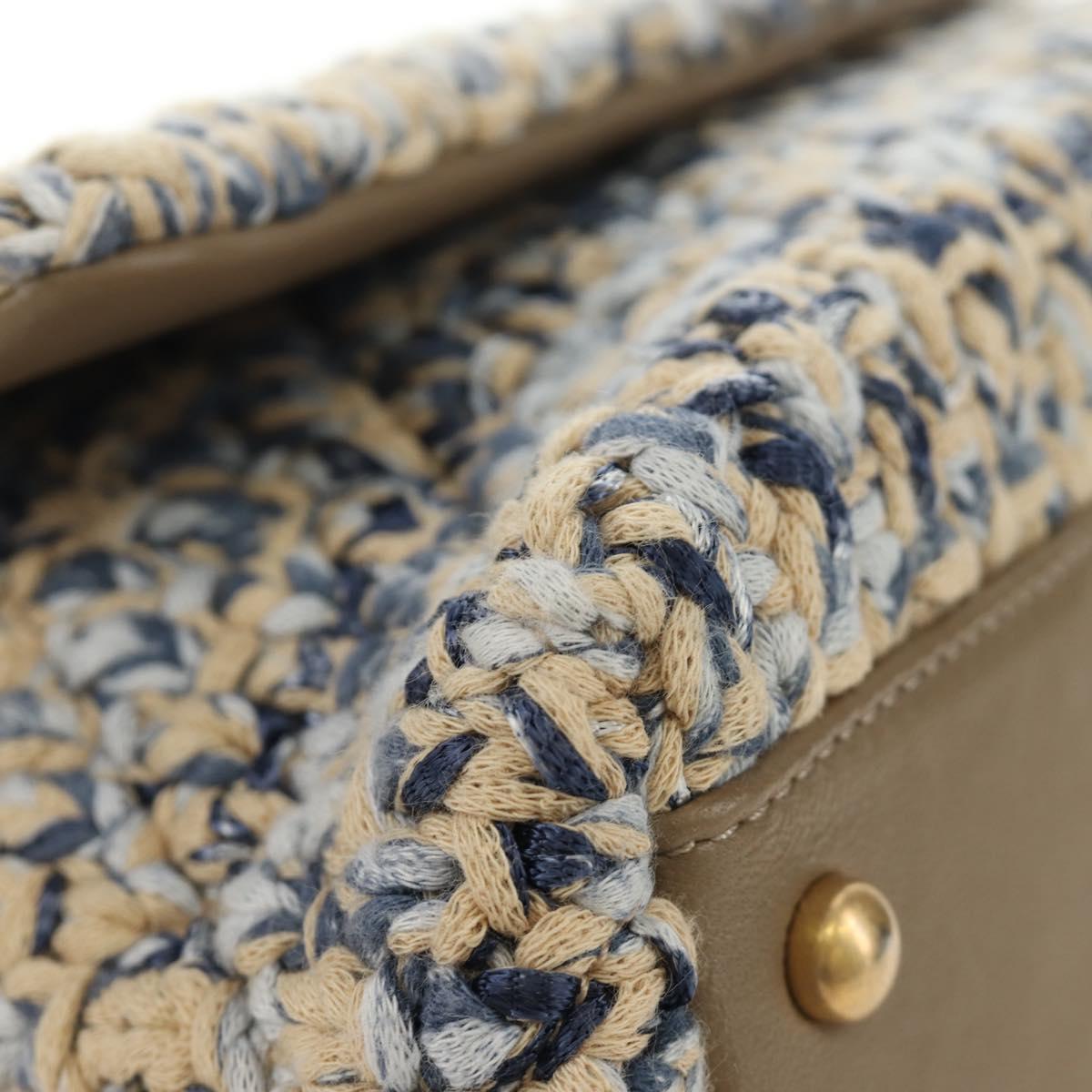 CHANEL Top Handle Chain Shoulder Bag Tweed 2way Multicolor Gold CC Auth 189761SM