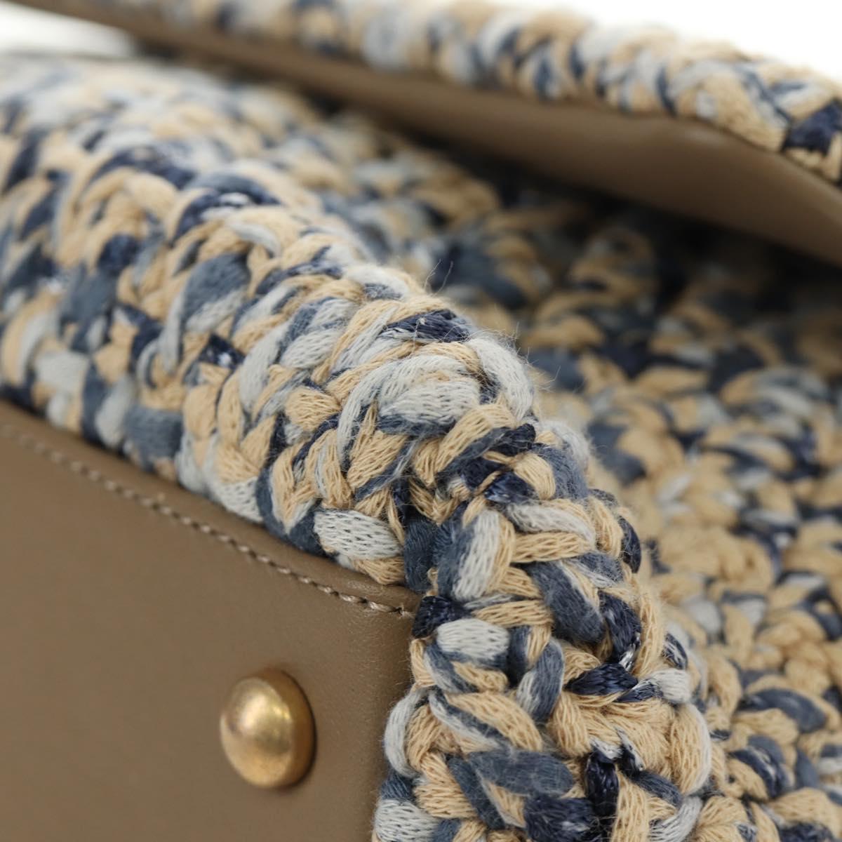 CHANEL Top Handle Chain Shoulder Bag Tweed 2way Multicolor Gold CC Auth 189761SM