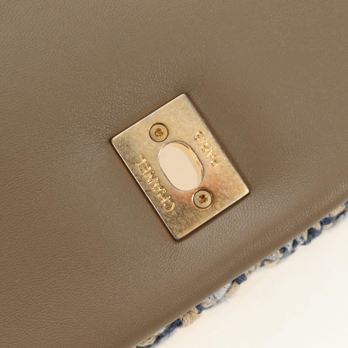 CHANEL Top Handle Chain Shoulder Bag Tweed 2way Multicolor Gold CC Auth 189761SM