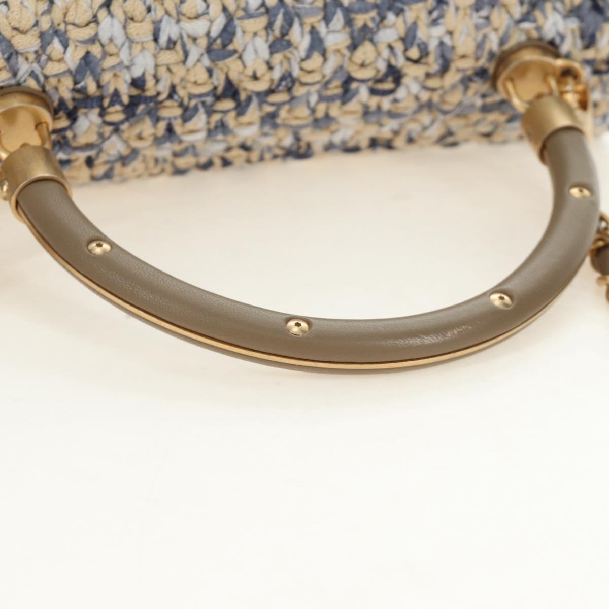 CHANEL Top Handle Chain Shoulder Bag Tweed 2way Multicolor Gold CC Auth 189761SM