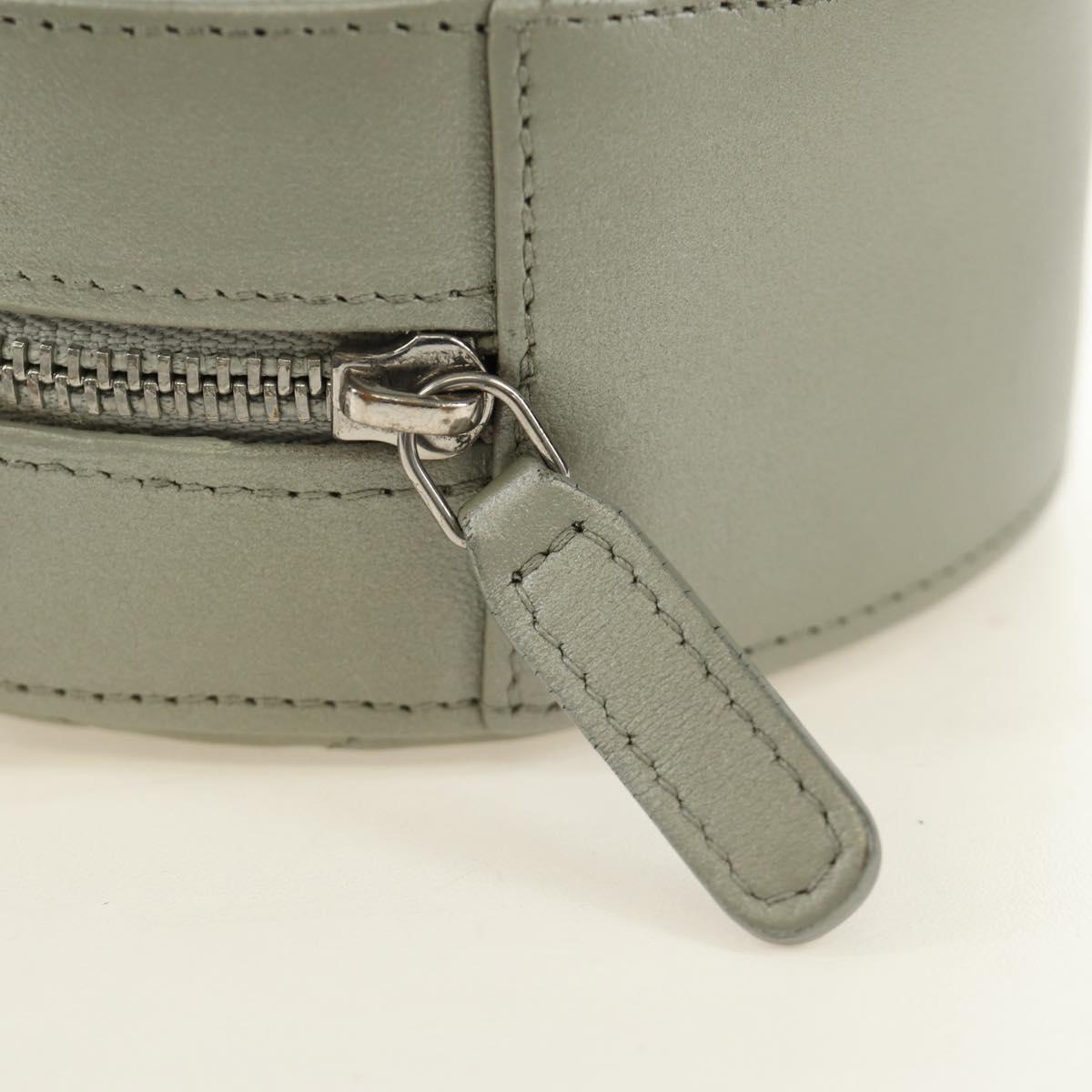 CHANEL Matelasse Chain Shoulder Bag Sequin Leather Gray Silver CC Auth 189763SM