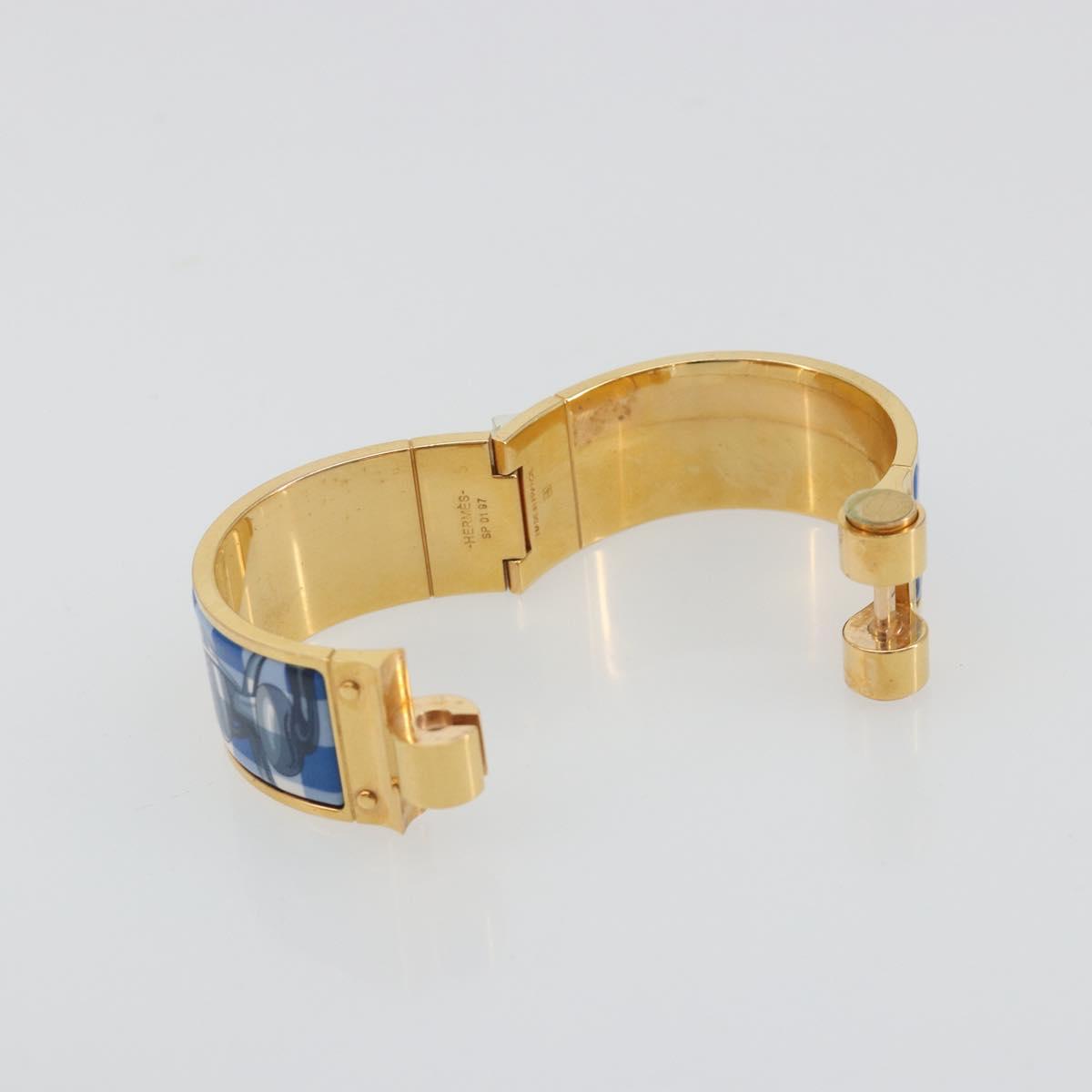 HERMES Charniere Bracelet metal Gold Tone Auth 189768M