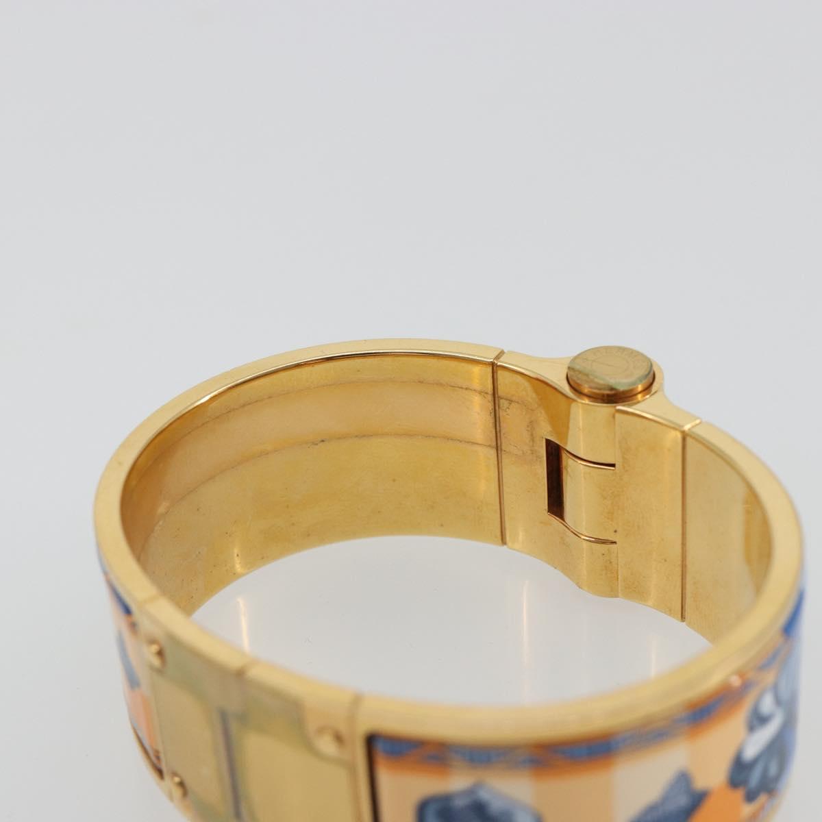 HERMES Charniere Bracelet metal Gold Tone Auth 189768M