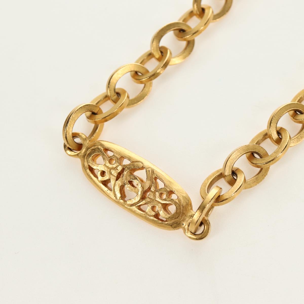 CHANEL Necklace metal Gold Tone CC Auth 189769SM