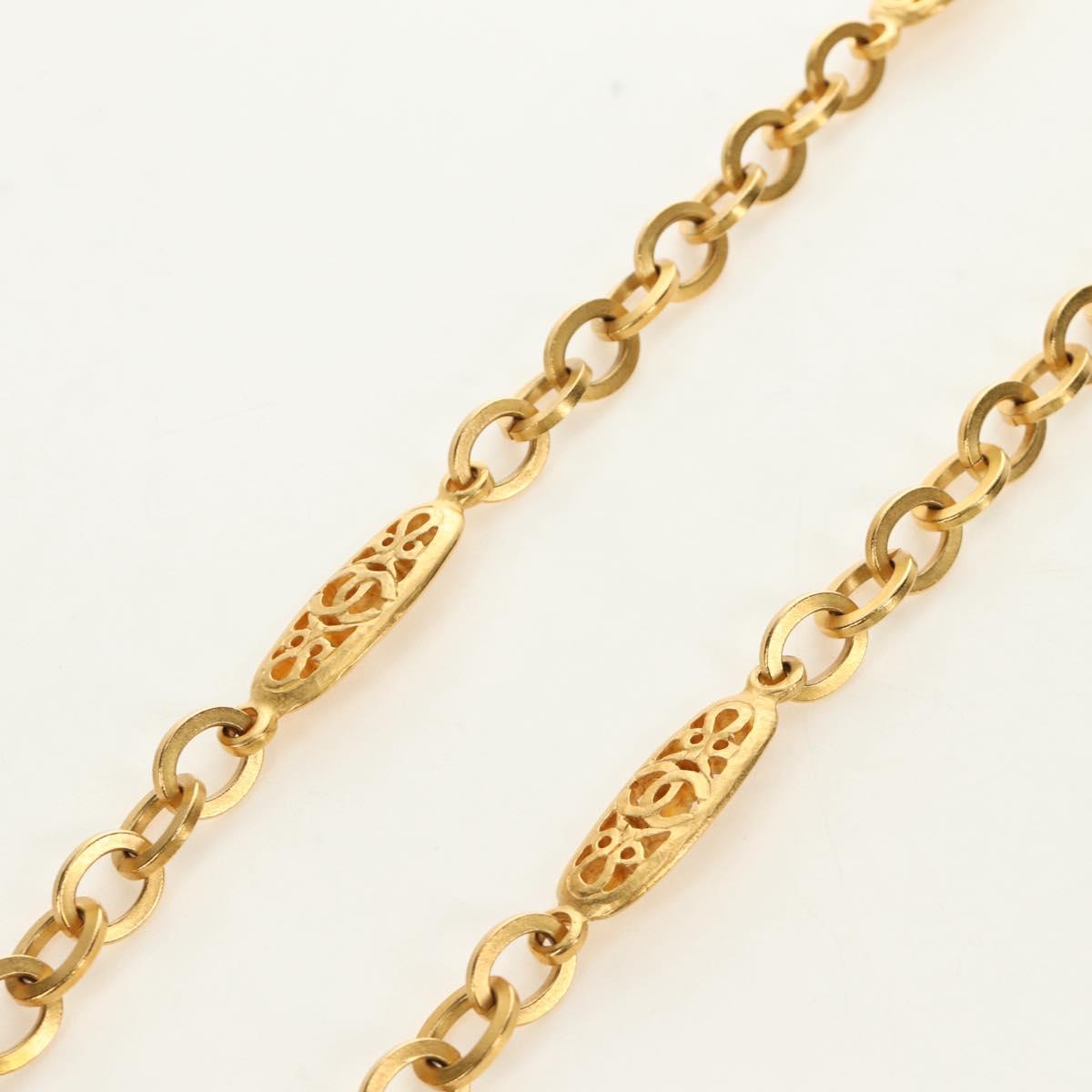 CHANEL Necklace metal Gold Tone CC Auth 189769SM