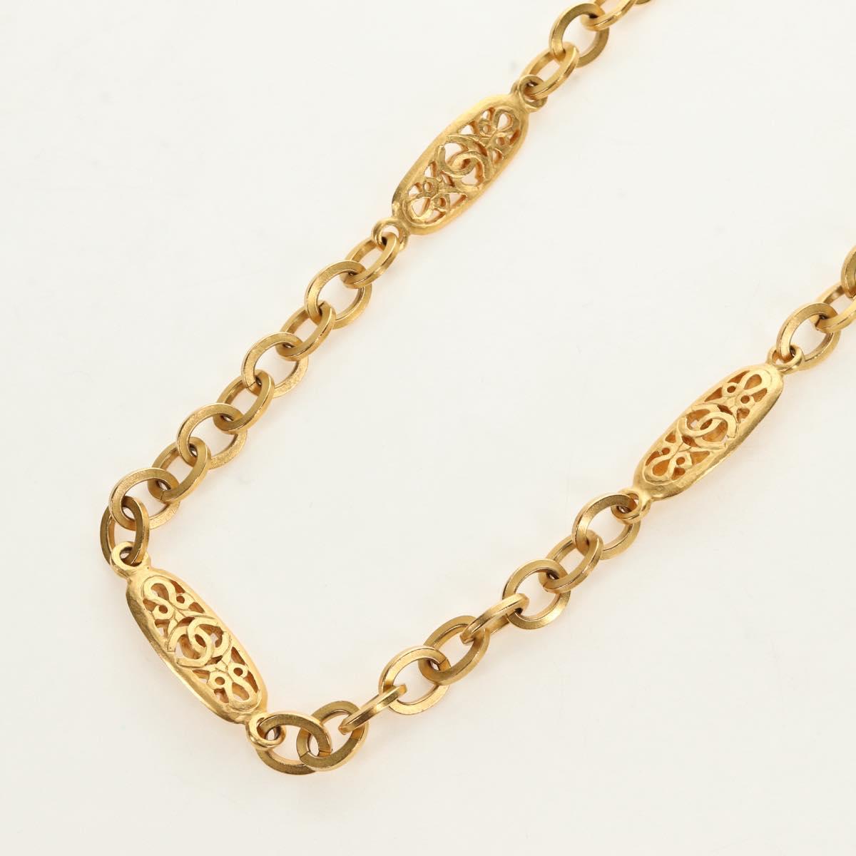 CHANEL Necklace metal Gold Tone CC Auth 189769SM