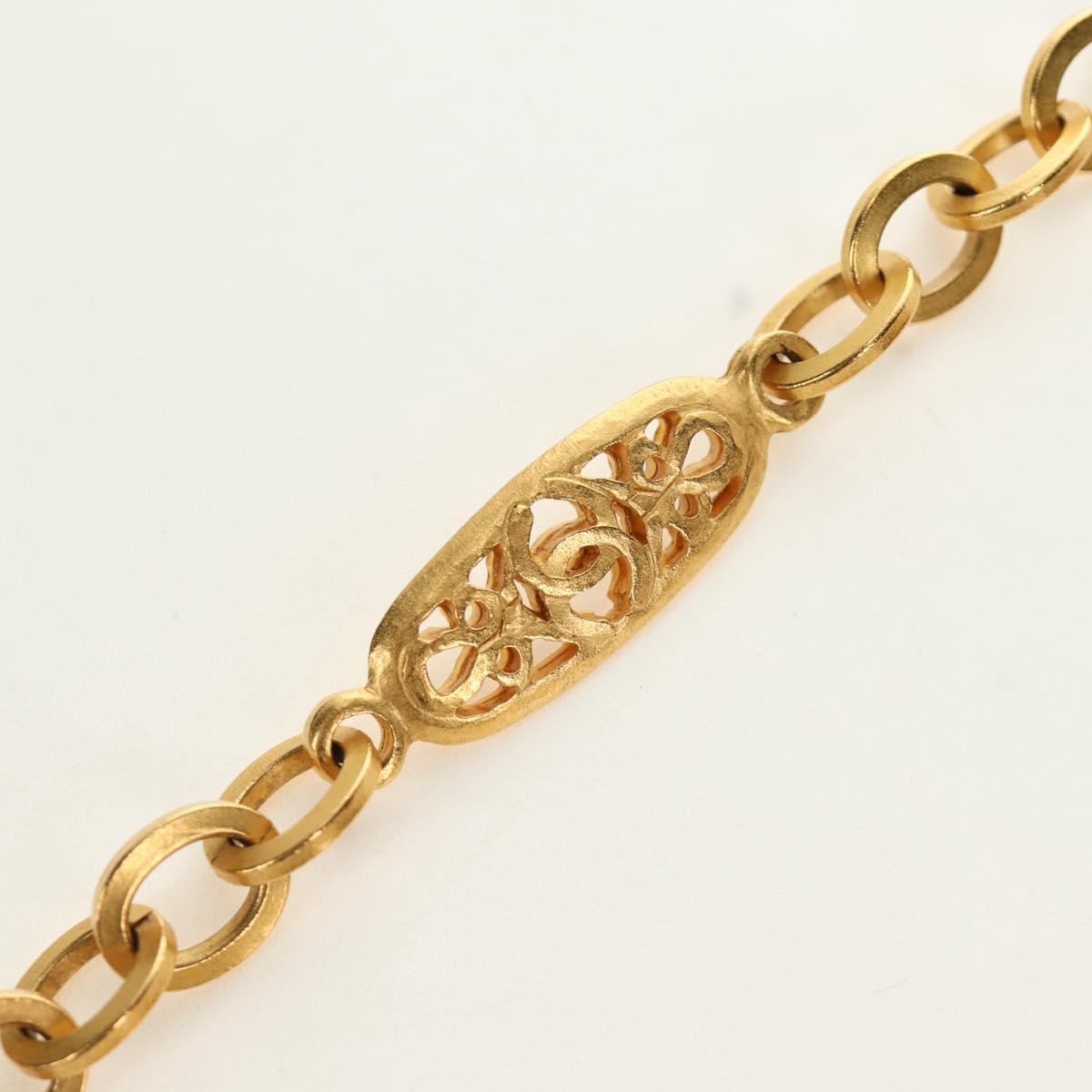 CHANEL Necklace metal Gold Tone CC Auth 189769SM