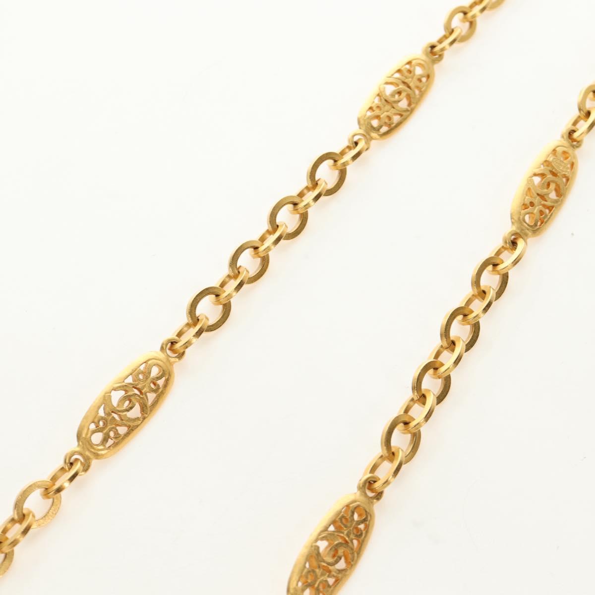 CHANEL Necklace metal Gold Tone CC Auth 189769SM
