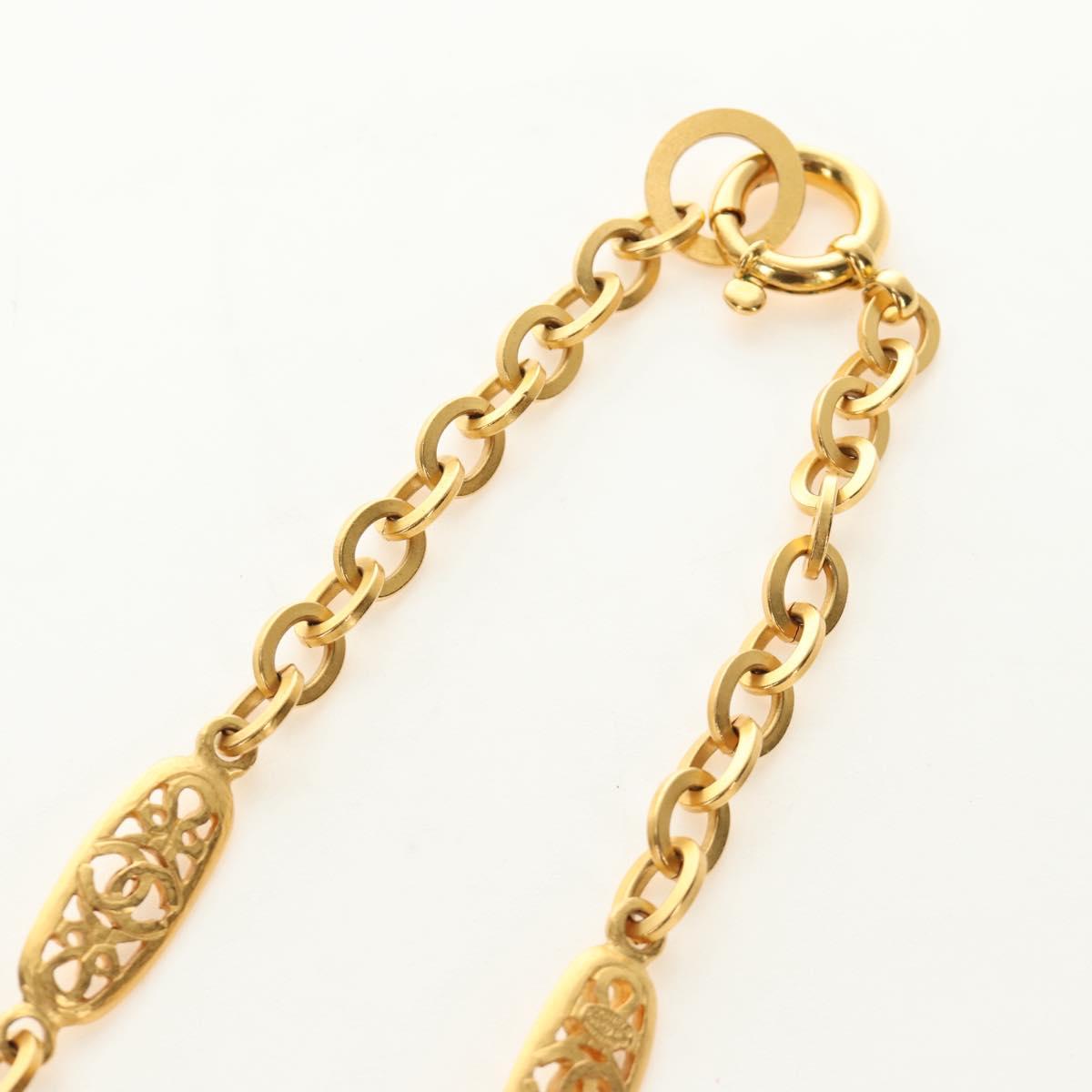 CHANEL Necklace metal Gold Tone CC Auth 189769SM