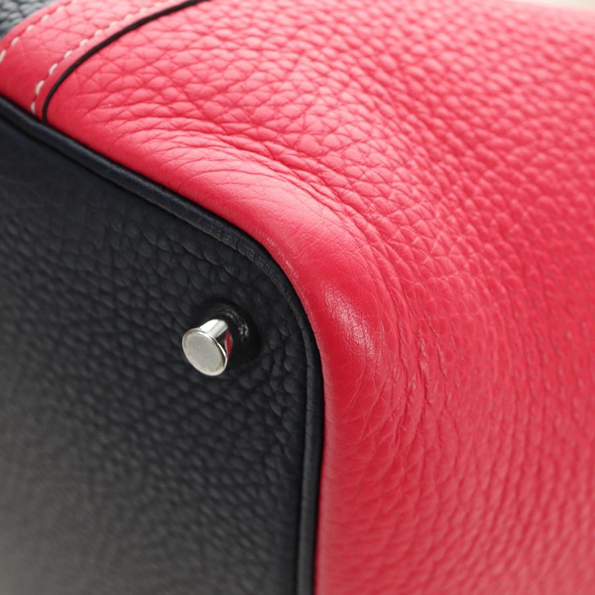 HERMES Picotan Lock PM Bag Taurillon ClemenceLeather Pink Silver Auth 189772SM