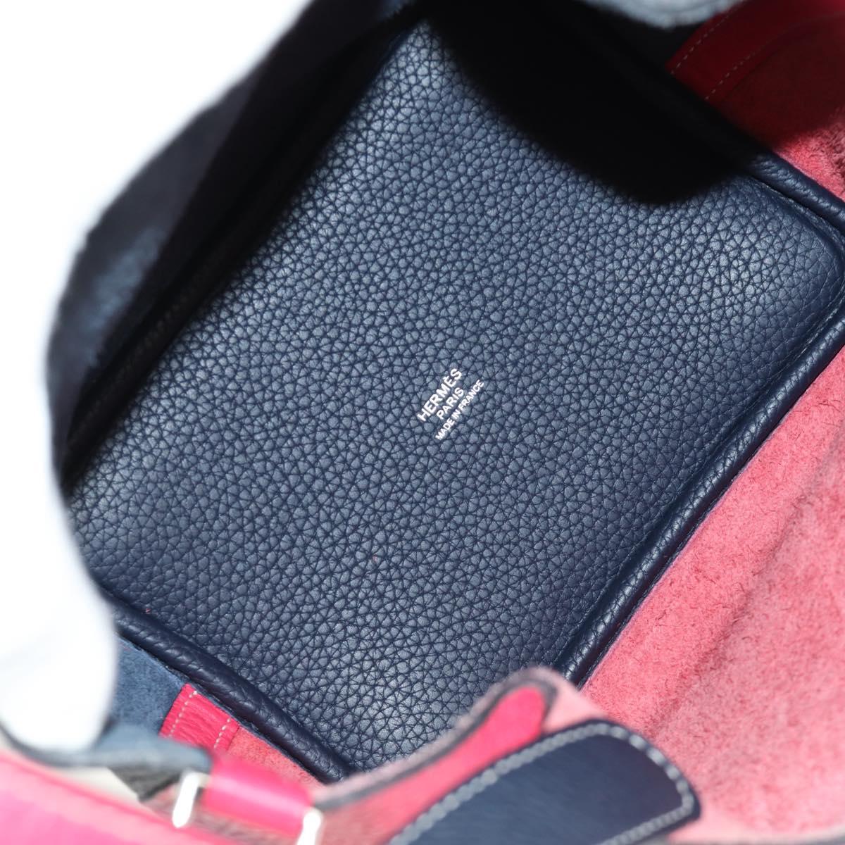 HERMES Picotan Lock PM Bag Taurillon ClemenceLeather Pink Silver Auth 189772SM