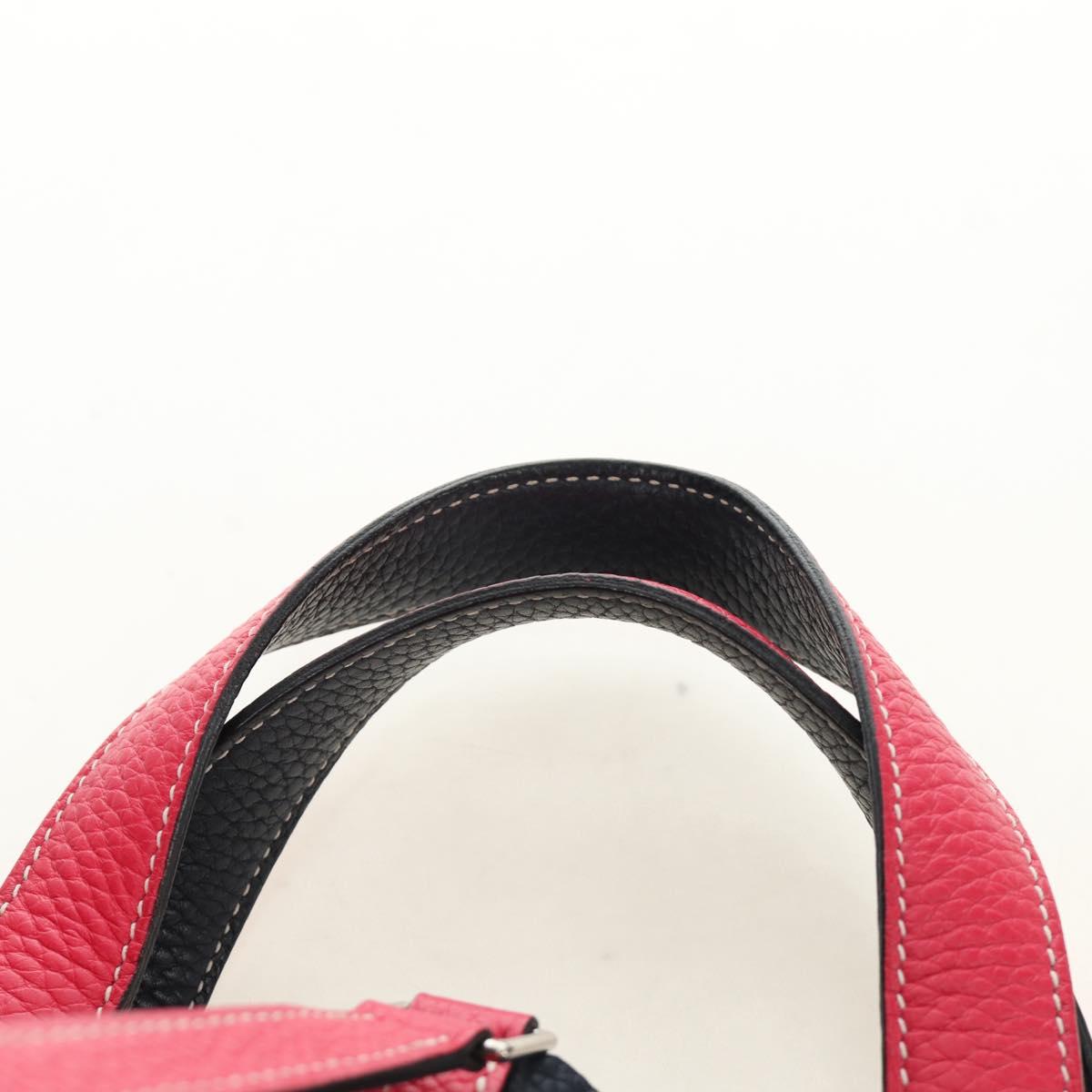 HERMES Picotan Lock PM Bag Taurillon ClemenceLeather Pink Silver Auth 189772SM