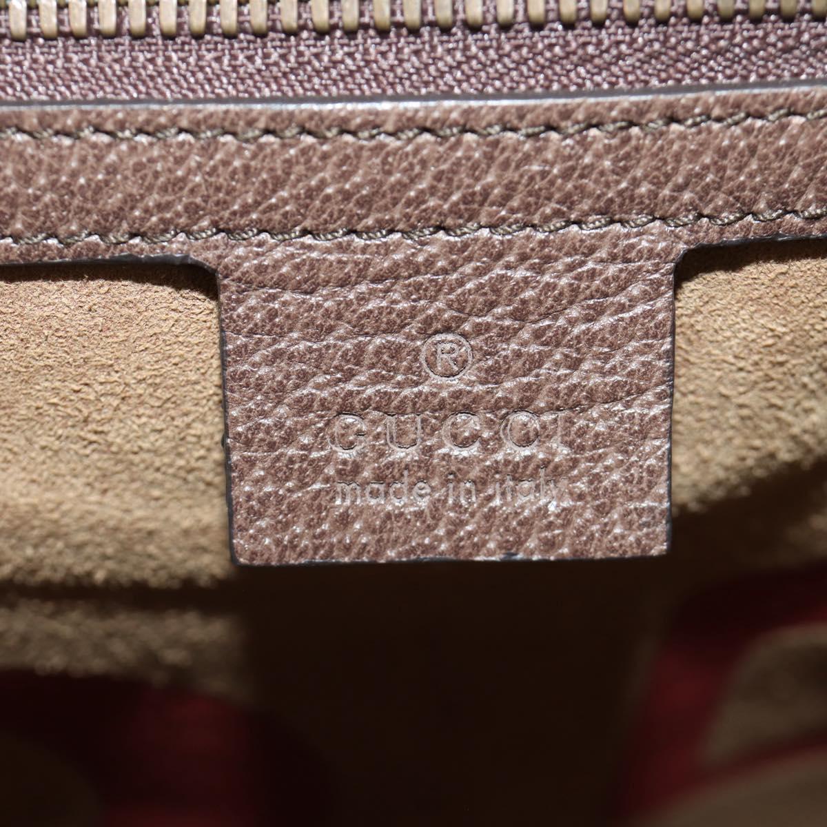 GUCCI GG Supreme Sherry Line Tote Bag PVC 2way Beige Gold 450950 Auth 189774M