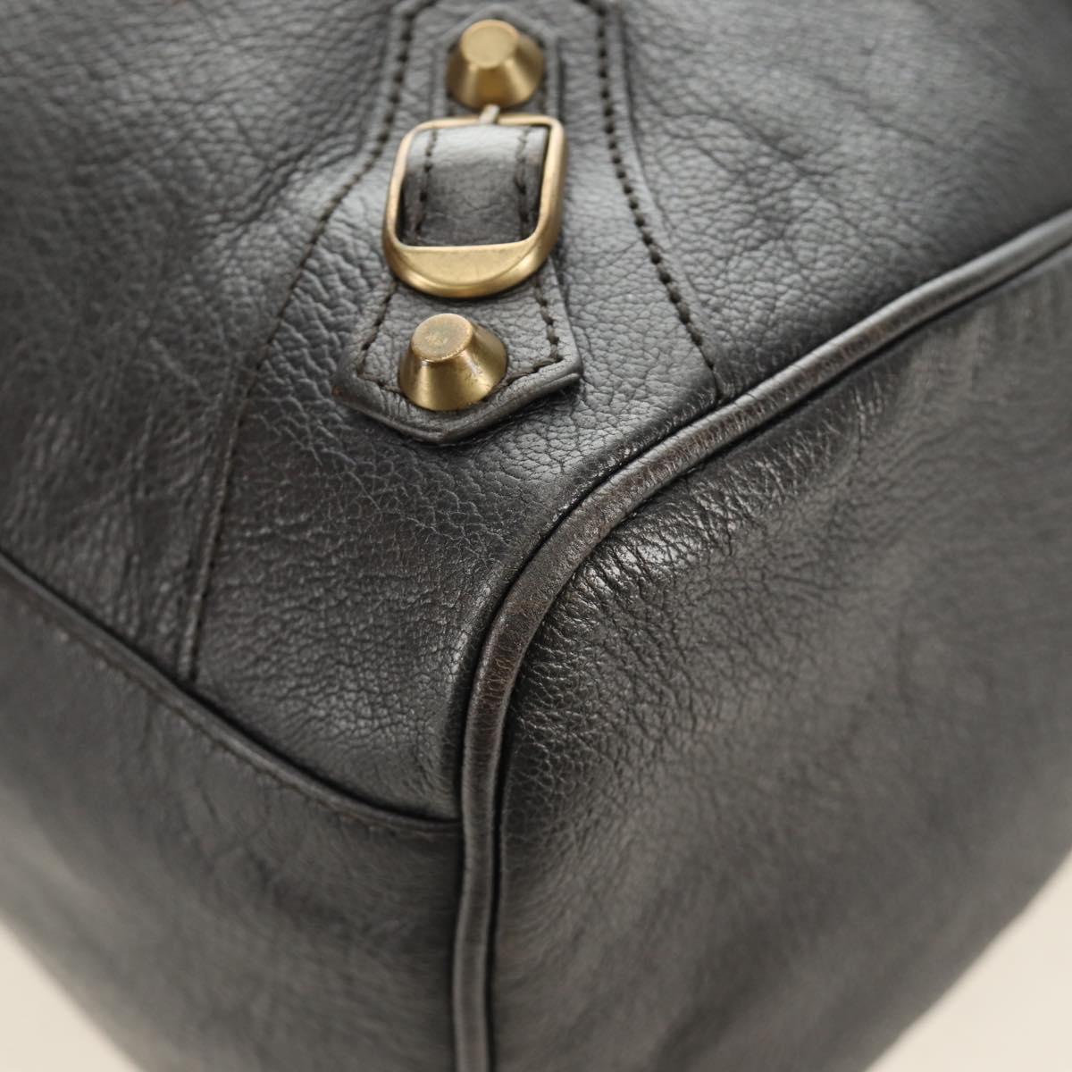 BALENCIAGA Classic Vero Hand Bag Leather Gray 235216 Auth 189775SM