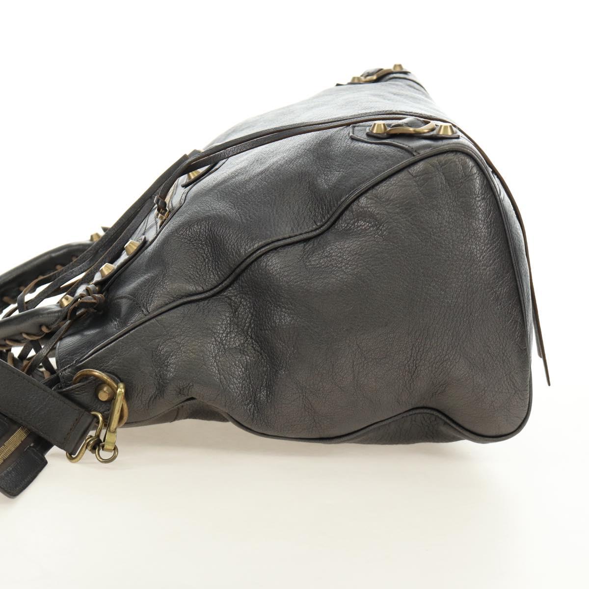 BALENCIAGA Classic Vero Hand Bag Leather Gray 235216 Auth 189775SM