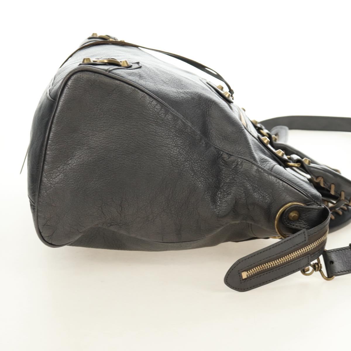 BALENCIAGA Classic Vero Hand Bag Leather Gray 235216 Auth 189775SM