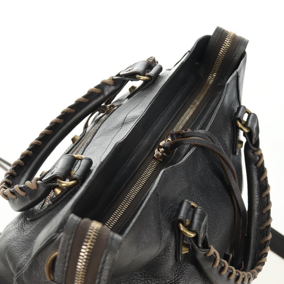 BALENCIAGA Classic Vero Hand Bag Leather Gray 235216 Auth 189775SM