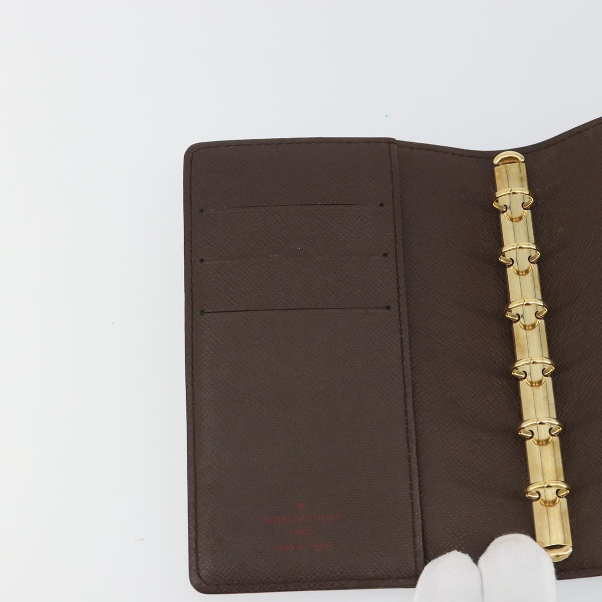 LOUIS VUITTON Damier Ebene Agenda PM Day Planner Cover R20700 LV Auth 189776