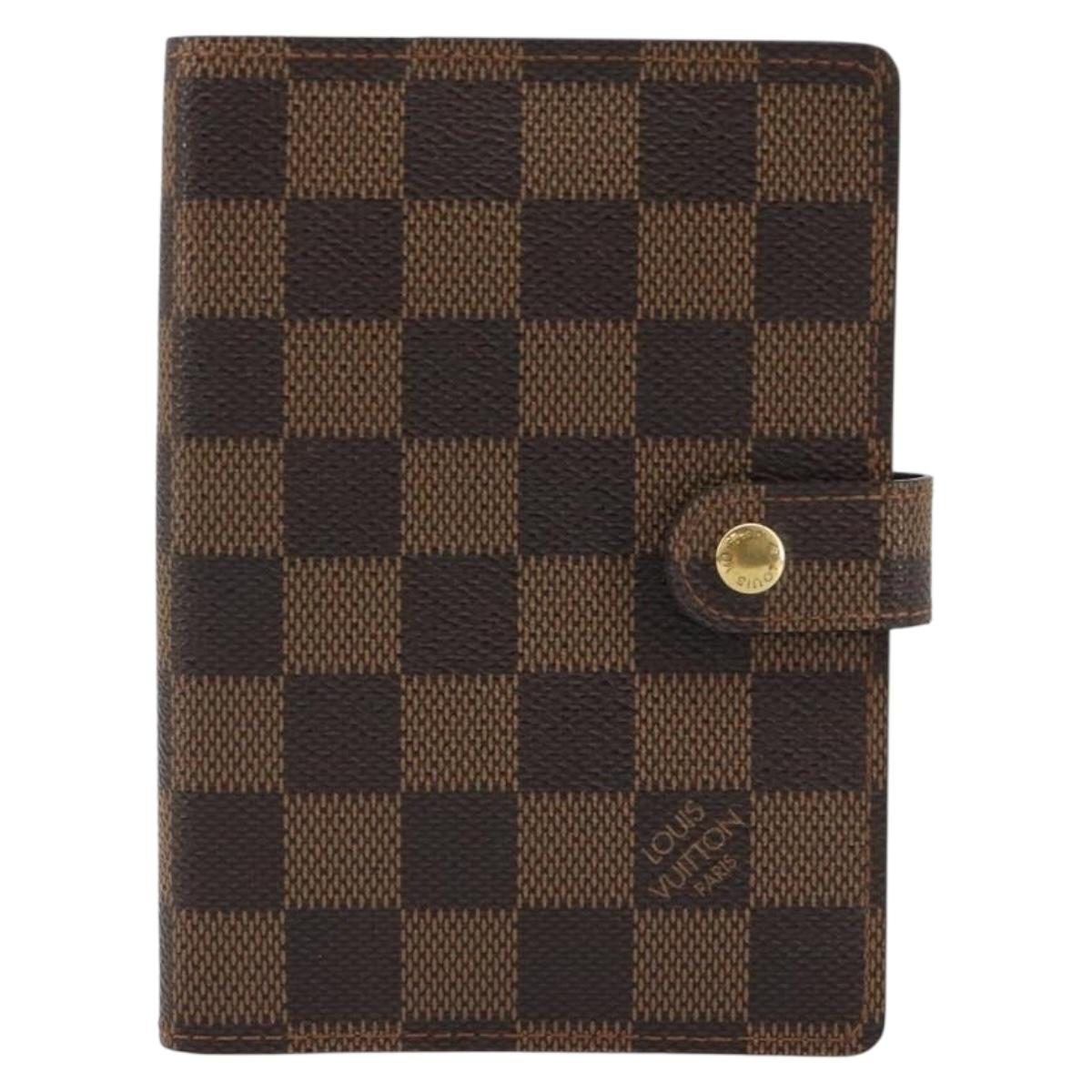 LOUIS VUITTON Damier Ebene Agenda PM Day Planner Cover R20700 LV Auth 189776