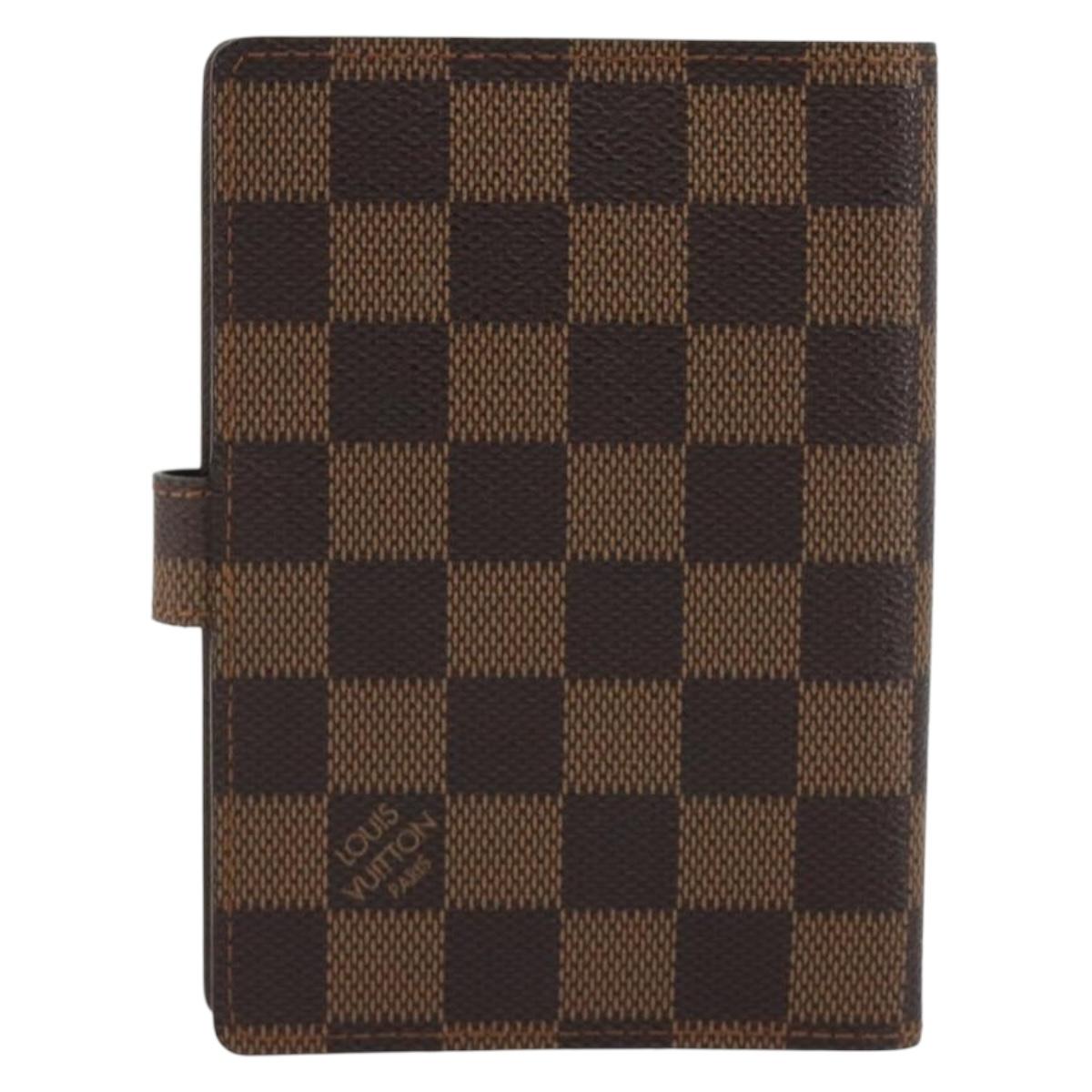 LOUIS VUITTON Damier Ebene Agenda PM Day Planner Cover R20700 LV Auth 189776