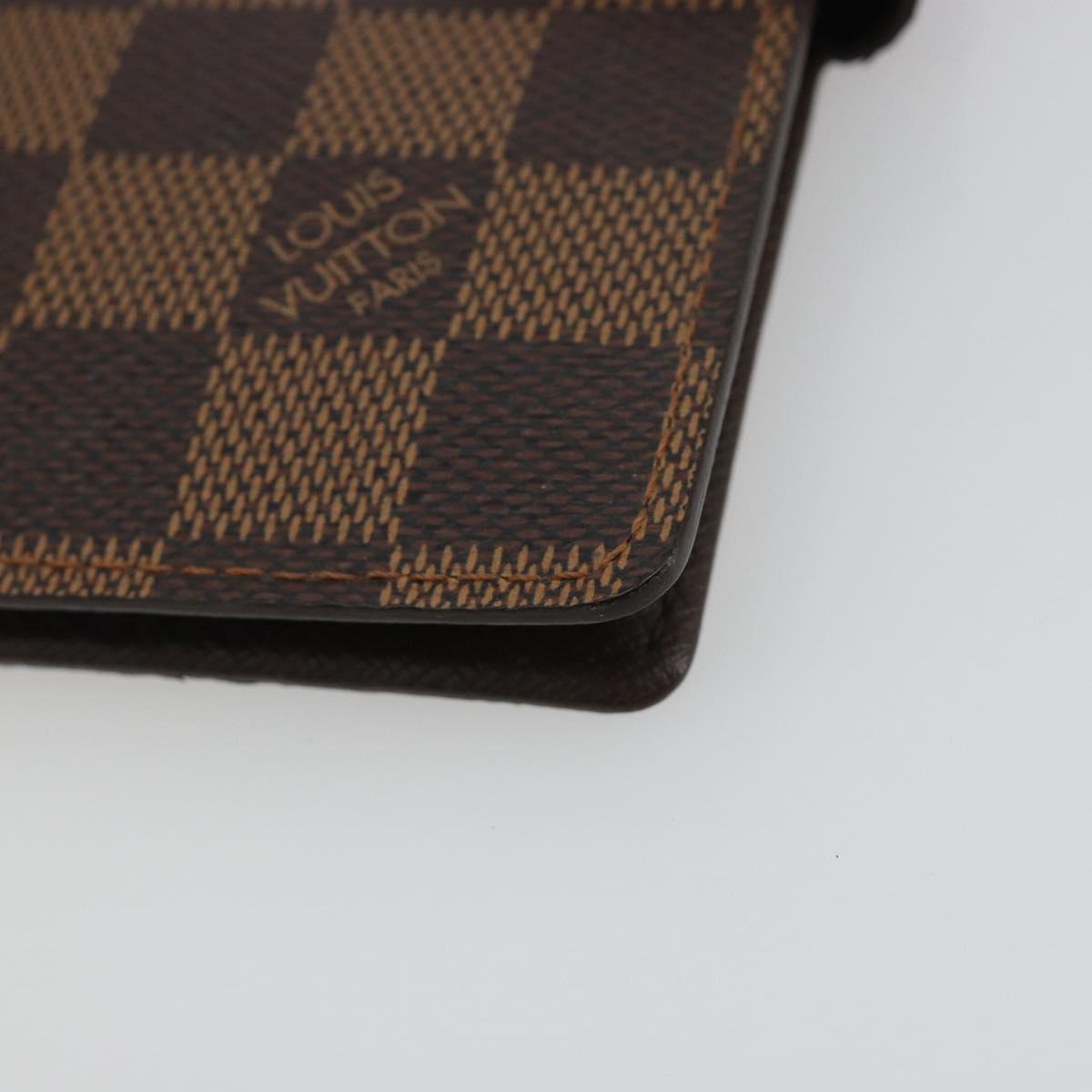 LOUIS VUITTON Damier Ebene Agenda PM Day Planner Cover R20700 LV Auth 189776