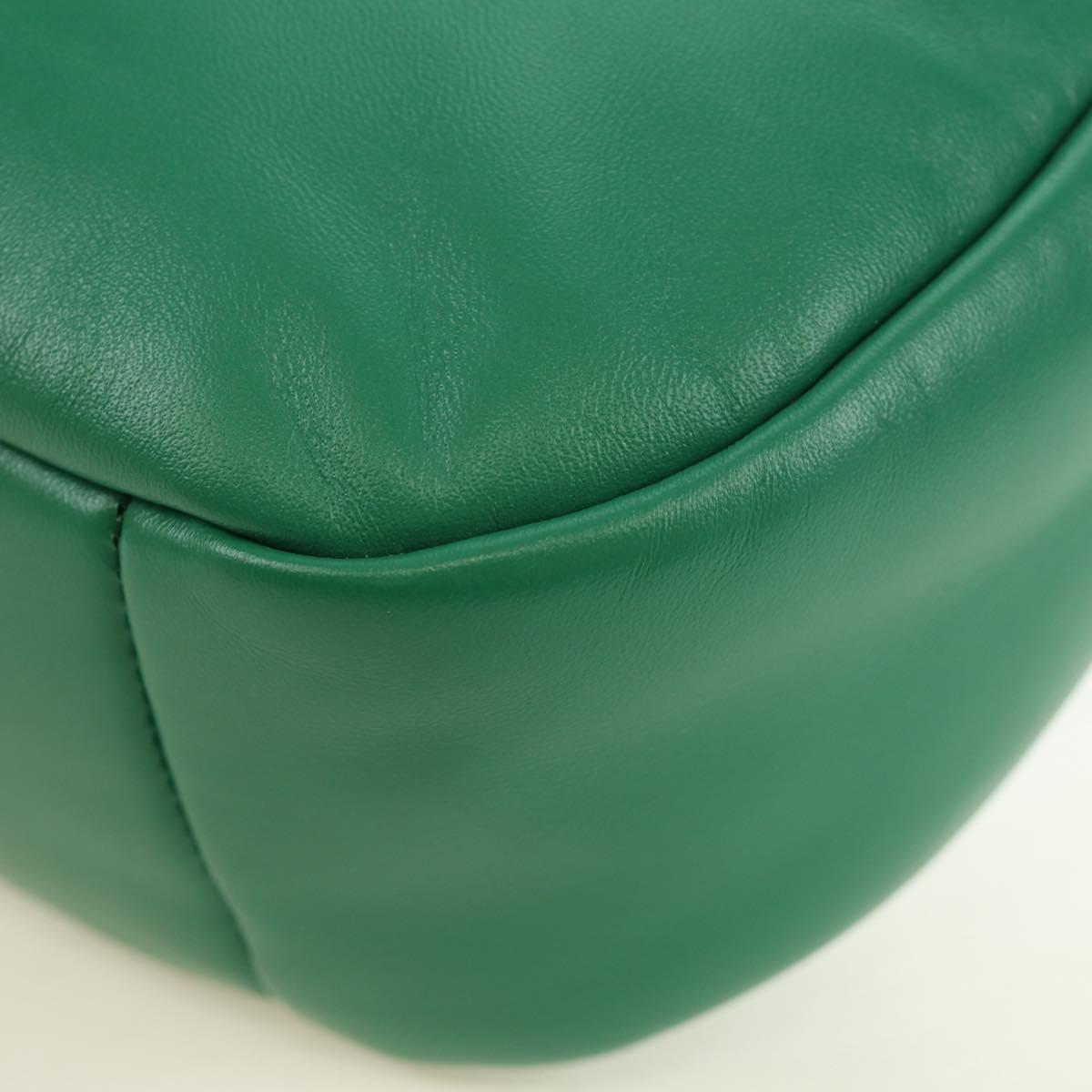 PRADA Hand Bag Leather 2way Green Silver Auth 189777SM