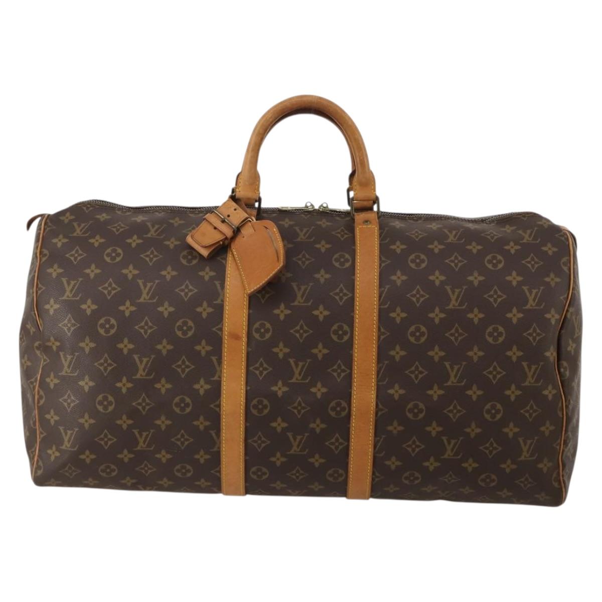 LOUIS VUITTON Monogram Keepall 55 Boston Bag M41424 LV Auth 189785A