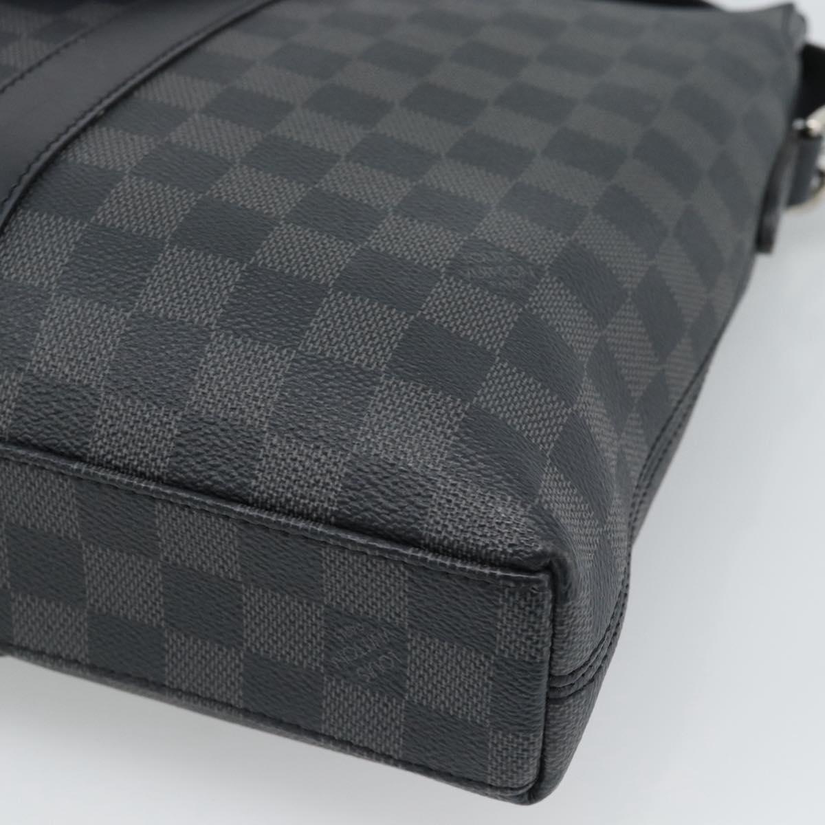 LOUIS VUITTON Damier Graphite Anton Briefcase N40024 LV Auth 189790V