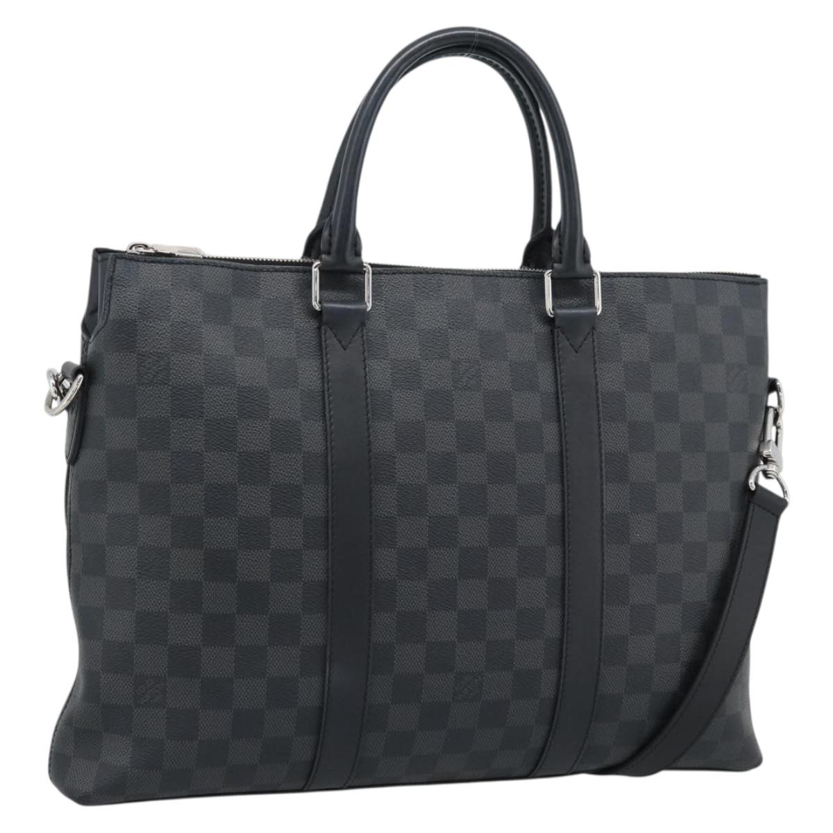 LOUIS VUITTON Damier Graphite Anton Briefcase N40024 LV Auth 189790V