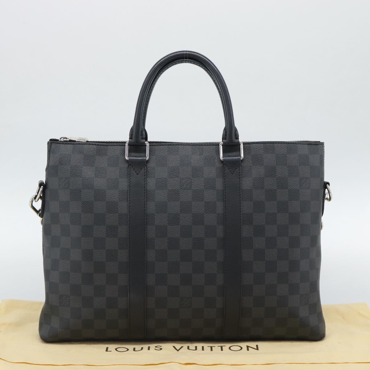 LOUIS VUITTON Damier Graphite Anton Briefcase N40024 LV Auth 189790V