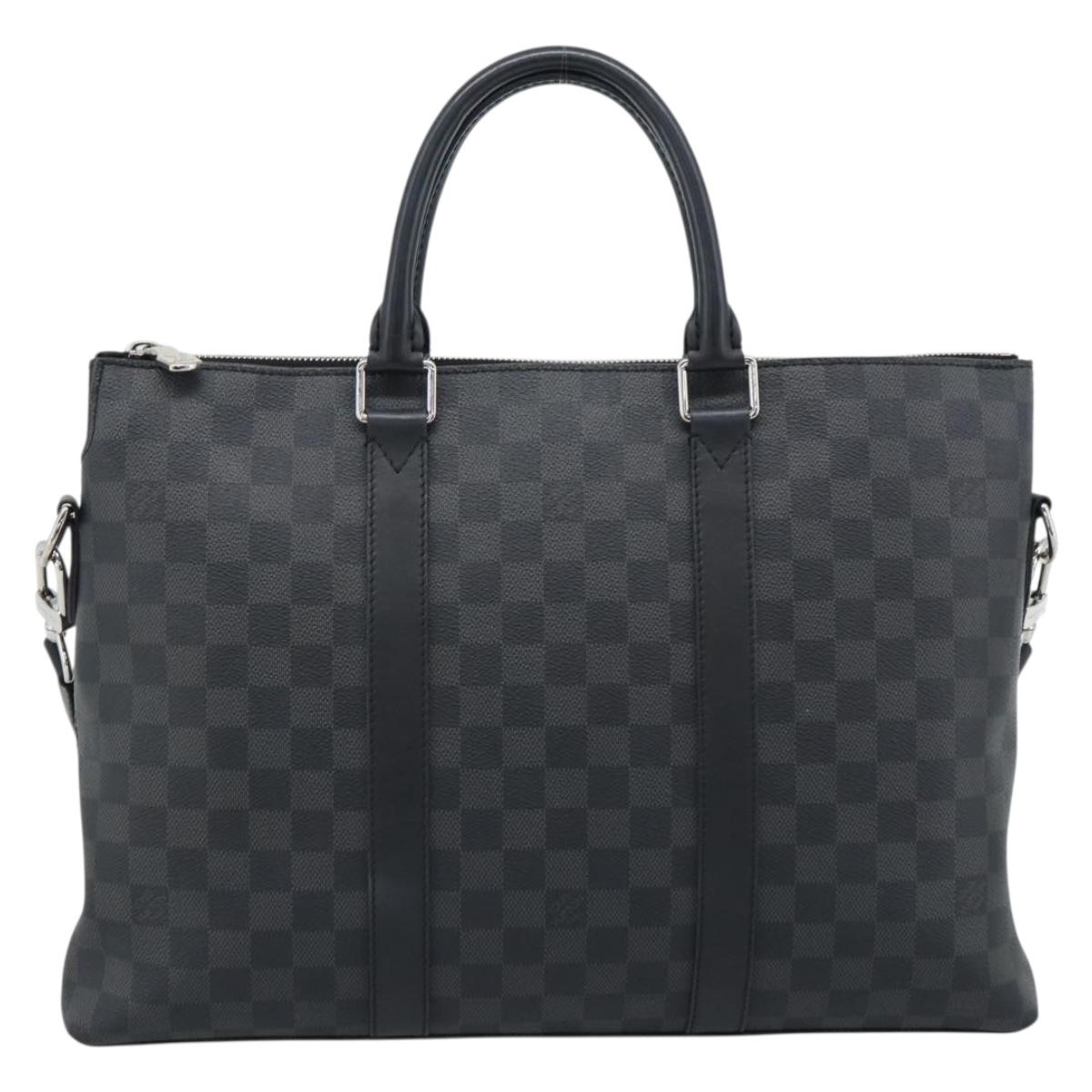 LOUIS VUITTON Damier Graphite Anton Briefcase N40024 LV Auth 189790V