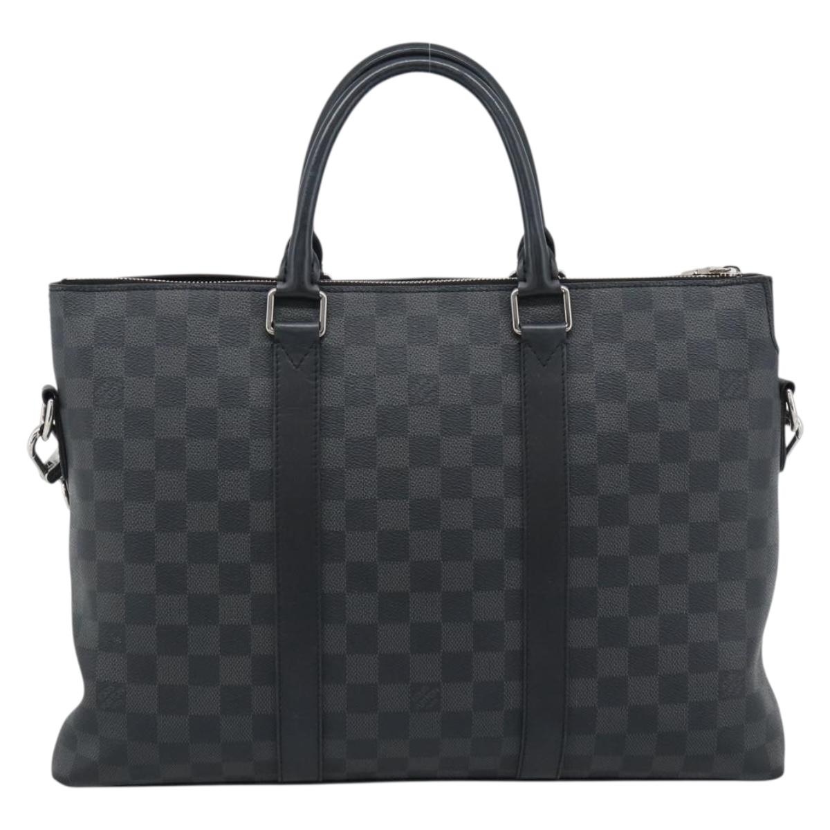 LOUIS VUITTON Damier Graphite Anton Briefcase N40024 LV Auth 189790V