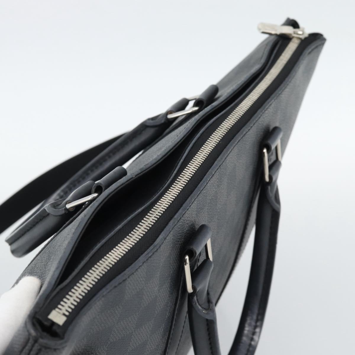 LOUIS VUITTON Damier Graphite Anton Briefcase N40024 LV Auth 189790V